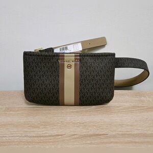 Michael Kors Camel Brown Monogram Adjustable Belt Bag/Fannie Pack